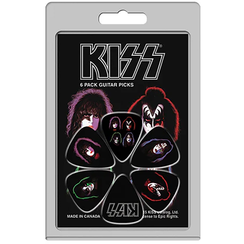 Kiss - Faces Covers 6Pack Plectrum - Black/Multicolours